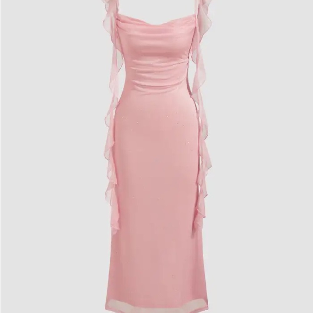 Cider Blush Pink Ruffle Dress